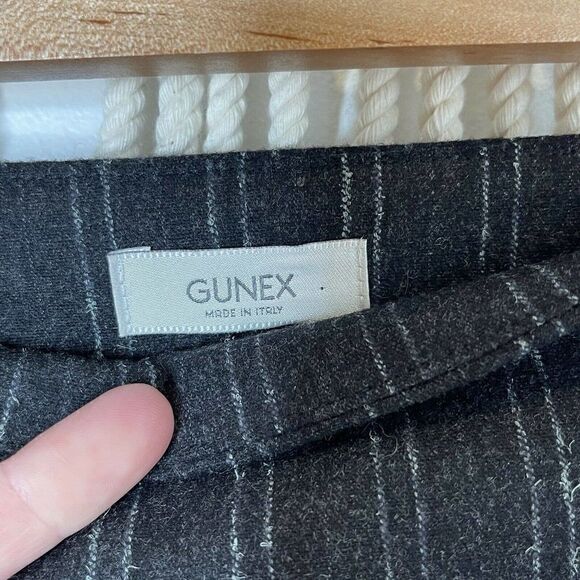 Gunex Trumpet Skirt US 4 Gray White Pinstripes Wool Blend Corpcore Minimalist - Picture 4 of 10
